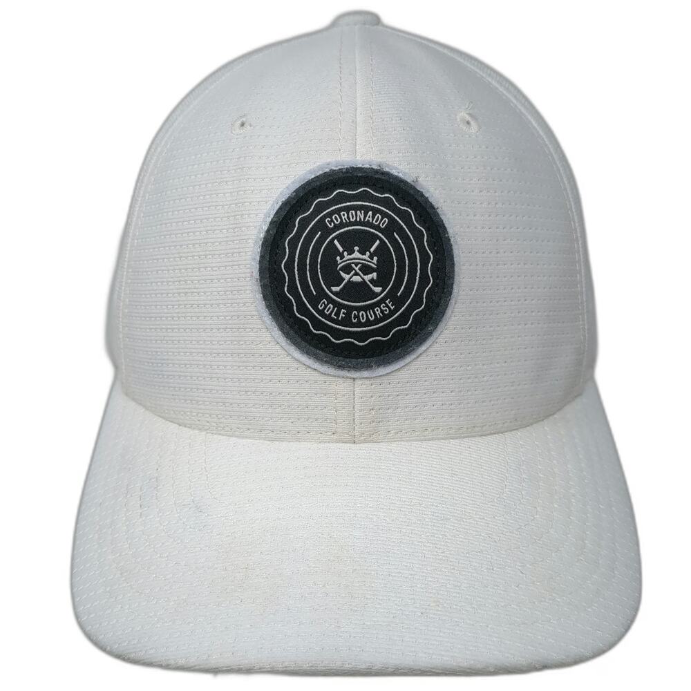 TravisMathew Baseball Cap White XL Coronado Golf Course Flexfit Polyester Hat